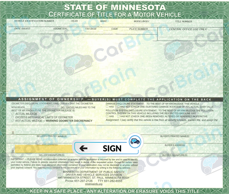 minnesota car title transfer out of state